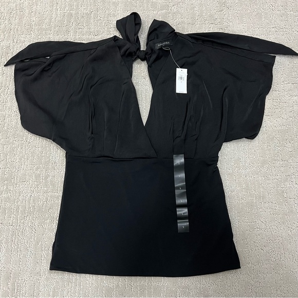 NWT Banana Republic Factory Black Tie Back Top - Picture 3 of 4